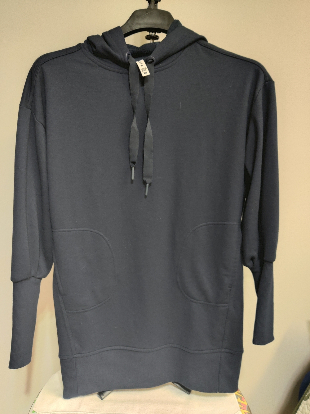 Athleta Womens Navy Hoodie Pullover Sweatshirt-xsp